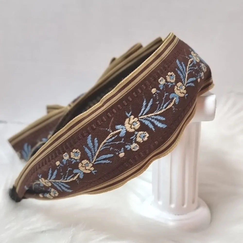 Floral Embroidered Floral bow headband | NWOT